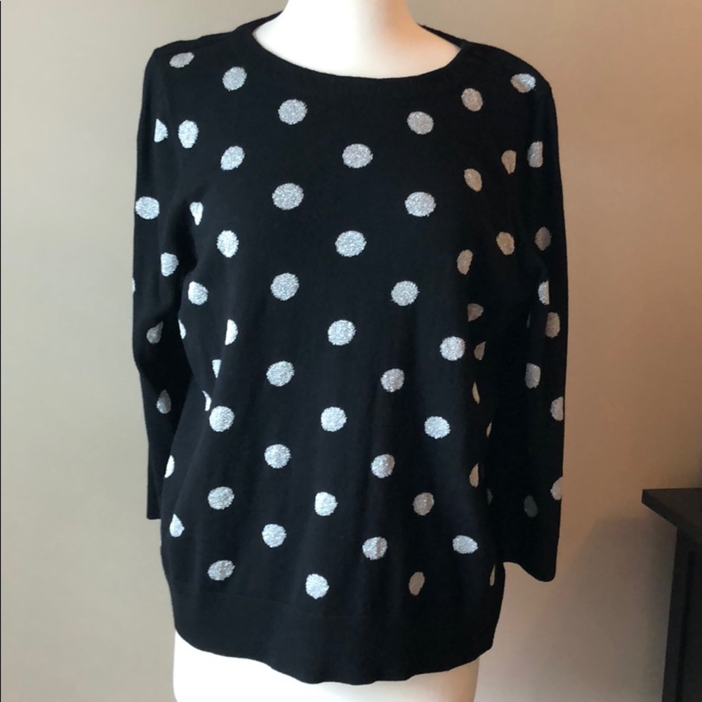 Talbots 3/4 sleeve  embellished sweater